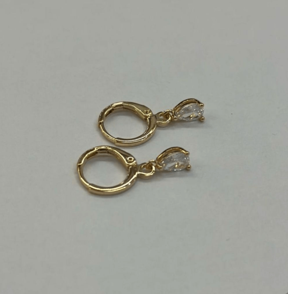 Brinco Argola  Gota Zircônia