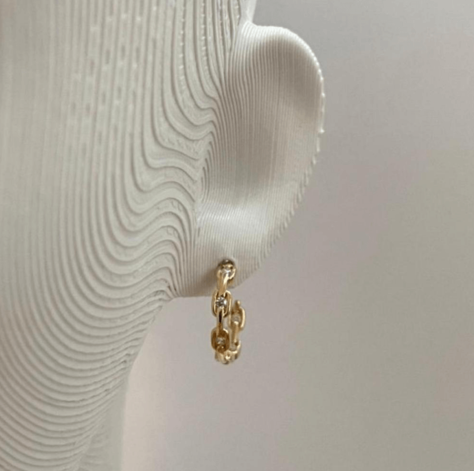 Argola Corrente Tarraxa zircônia