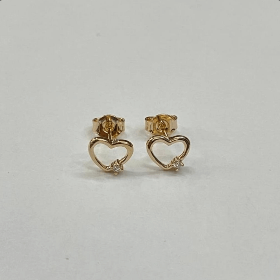Brinco Coração Com uma Zircônia