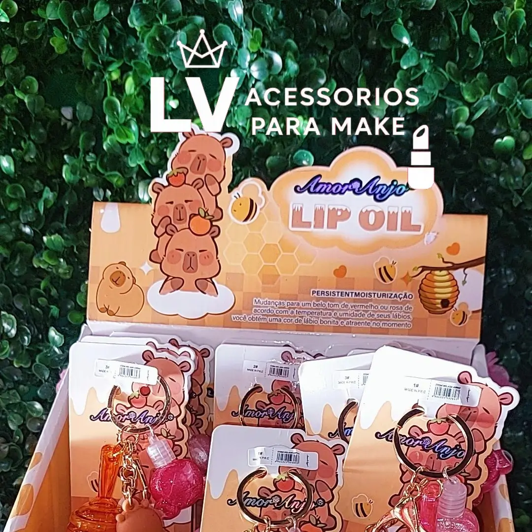 Lip oil . Amor & Anjo  chaveiro de capivara .